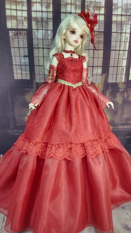 赤イブニングドレス